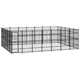 Outdoor Dog Kennel Steel 347.2 ft¬≤