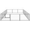 Dog Kennel Black 258.3 ft¬≤ Steel