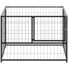 Dog Kennel Black 39.4"x39.4"x27.6" Steel