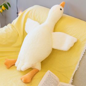 Sand Carving Duck Big White Geese Plush Doll Dehaired Angora Long Sleeping Pillow Birthday Gift (Option: White-120cm 1200g)