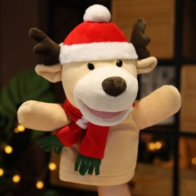 Plush Toy Doll Kindergarten Activity Props (Option: Christmas Elk Hand Puppet-28cm)