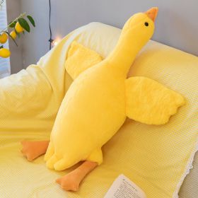 Sand Carving Duck Big White Geese Plush Doll Dehaired Angora Long Sleeping Pillow Birthday Gift (Option: Yellow-120cm 1200g)