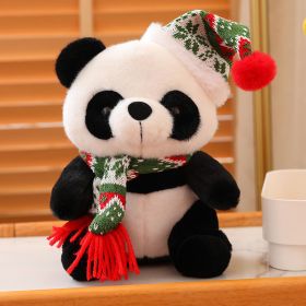 Christmas Gift Cute Panda Doll (Option: Green Scarf-25cm)