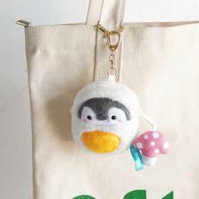 Toast Bread Penguin Coin Purse Mini Pendant Doll Keychain (Option: Fried Egg Penguin Coin Purse-About 8cm)