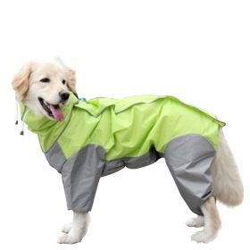 A Raincoat for all small and large dogs; Pet raincoat Medium large dog Golden hair Samo Alaska waterproof four foot raincoat Dog hooded raincoat (colour: red, size: 30)