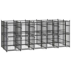 Outdoor Dog Kennel Steel 99.2 ft¬≤ (Color: Black)