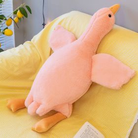 Sand Carving Duck Big White Geese Plush Doll Dehaired Angora Long Sleeping Pillow Birthday Gift (Option: Pink-120cm 1200g)