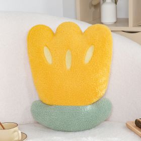 Simple Floral Cushion Sofa Girl Bedroom Pillow Teddy Plush Window Cushion Bedside Decoration (Option: Yellow Flowers-45cm)