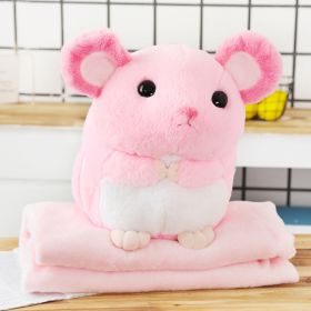 Mouse Doll Cute Sleeping Doll Pillow Plush Toy Hand Warmers Three In One Blanket Car Cushion (Option: Pink-Three In One)